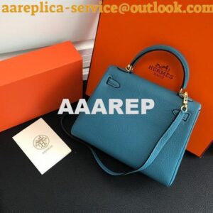 Replica Hermes Kelly Danse 20310 Designer Tote Shoulder Strap Bag Blue 2