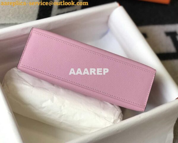 Replica Hermes Mini Kelly Pouchette Epsom Leather H230226 Pink 7