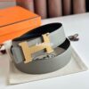 Replica Hermes Etrier Buckle Belt & Black Clemence 32 MM Strap 2