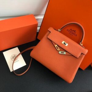 Replica Hermes Kelly Danse 20313 Designer Tote Shoulder Strap Bag Orange