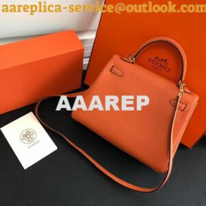 Replica Hermes Kelly Danse 20313 Designer Tote Shoulder Strap Bag Orange 2