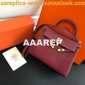 Replica Hermes Kelly Danse 20314 Designer Tote Shoulder Strap Bag Wine Red 2