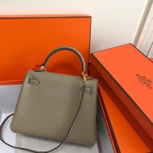 Replica Hermes Kelly Danse 20315 Designer Tote Shoulder Strap Bag Apricot