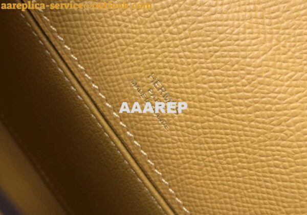 Replica Hermes Mini Kelly Pouchette Epsom Leather H230228 Yellow 7