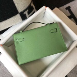 Replica Hermes Mini Kelly Pouchette Epsom Leather H230229 Green