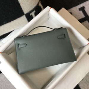 Replica Hermes Mini Kelly Pouchette Epsom Leather H230231 Almond green