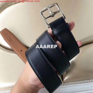 Replica Hermes Etriviere 40 Belt In Black Epsom Leather