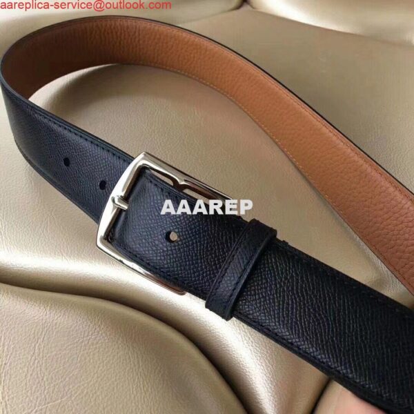 Replica Hermes Etriviere 40 Belt In Black Epsom Leather 4