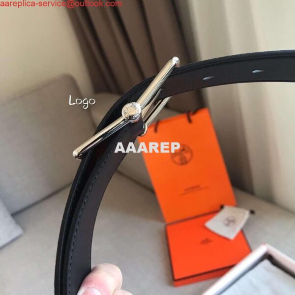 Replica Hermes Grey Saddle 38MM Reversible Belt 4