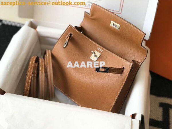 Replica Hermes Kelly Danse 22cm Leather Bag 20353 Tan 4