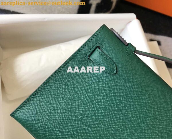 Replica Hermes Mini Kelly Pouchette Epsom Leather H230242 Green 8