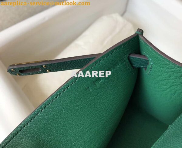 Replica Hermes Mini Kelly Pouchette Epsom Leather H230242 Green 9