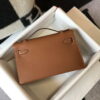 Replica Hermes Mini Kelly Pouchette H230223 Epsom Leather Elephant Grey 2