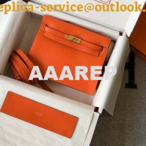 Replica Hermes Kelly Danse 22cm Leather Bag 20355 Orange 2