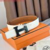 Replica Hermes H Reversible 38MM Belt with matte Buckle in Blue and Gold Epsom Leather