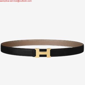 Replica Hermes Mini Constance 24mm Reversible Belt Black/Taupe