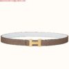 Replica Hermes Mini Constance 24mm Reversible Belt Black/Taupe