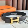 Replica Hermes H Reversible Belt 32MM in Blue Clemence Leather