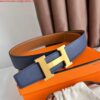 Replica Hermes H Reversible Belt 38MM in Black Epsom Leather