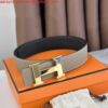 Replica Hermes H Reversible Belt 38MM in White and Gold Epsom Leather 2