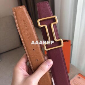 Replica Hermes Tonight 38MM Reversible Belt In Ruby/Gold Epsom Leather 2