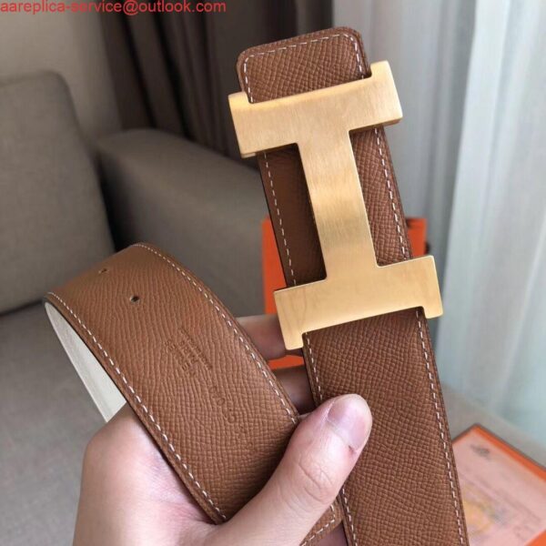 Replica Hermes Constance 2 Belt Buckle & Brown/White Epsom 42MM Strap