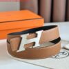 Replica Hermes H Speed Reversible Belt 32MM in Gold Clemence Leather