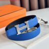 Replica Hermes H Striee Reversible Belt 32MM in Green and Black Epsom Calfskin 2