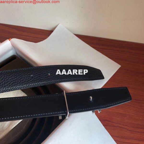 Replica Hermes H Au Carre Belt Buckle & Black 32mm Strap 6