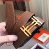 Replica Hermes H Au Carre Belt Buckle & Cafe 32mm Strap 2