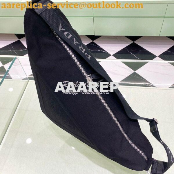 Replica Canvas Prada Triangle Bag 2VY007 Black 7