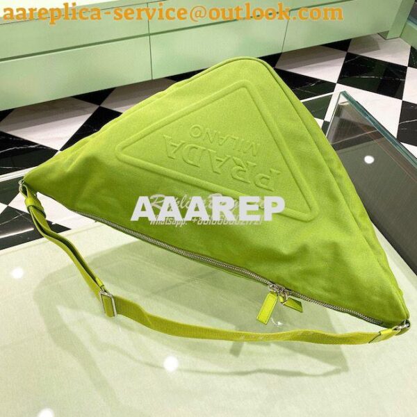 Replica Canvas Prada Triangle Bag 2VY007 Fern Green 6