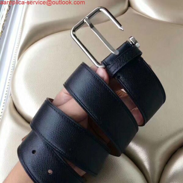 Replica Hermes Lennox 40 MM Belt In Black Epsom Leather 3