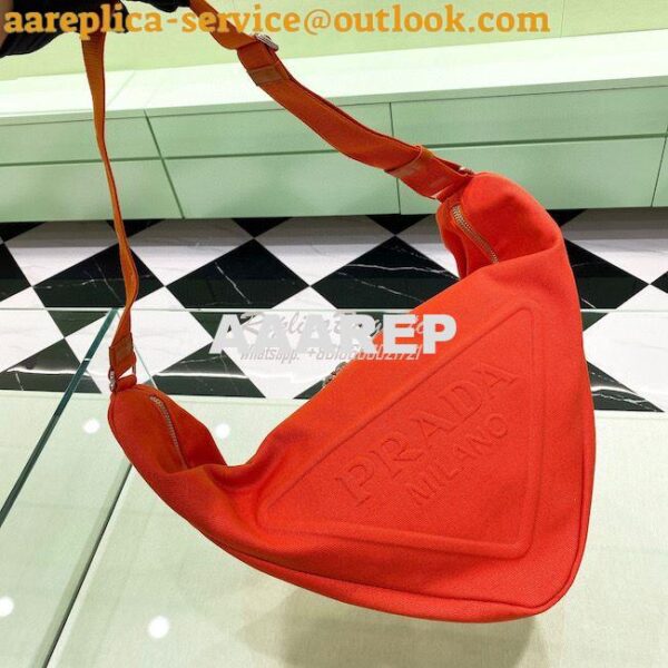 Replica Canvas Prada Triangle Bag 2VY007 Orange 5