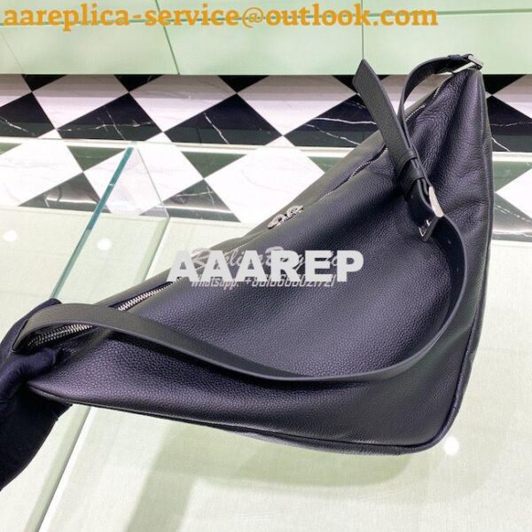 Replica Leather Prada Triangle Bag 2VY007 Black 10