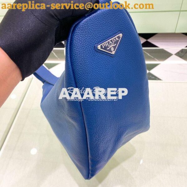 Replica Leather Prada Triangle Bag 2VY007 Bluette 6