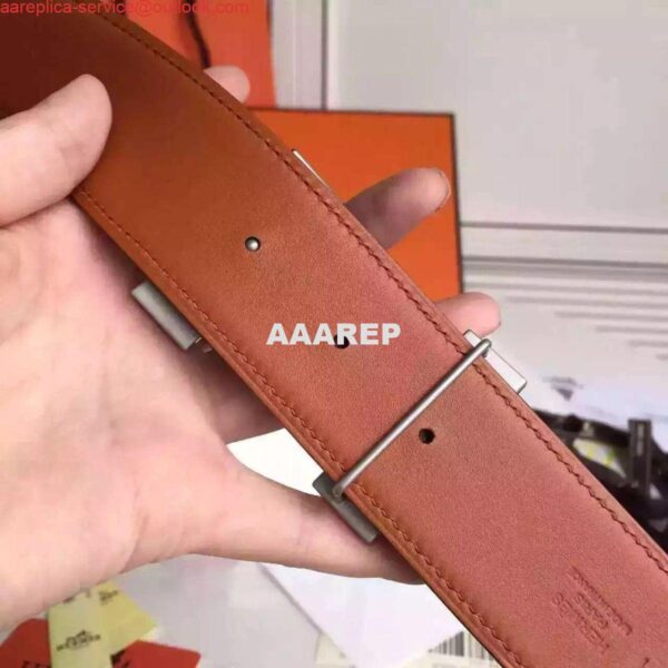 Replica Hermes H Belt Buckle & Taupe Epsom 32 MM Strap 5