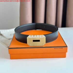 Replica Hermes Neo Reversible Belt 32MM in Black Clemence Leather 2