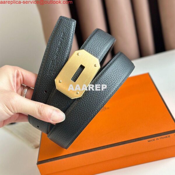 Replica Hermes Neo Reversible Belt 32MM in Black Clemence Leather 8