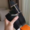 Replica Hermes H d'Ancre Reversible Belt In Black/Ardoise Leather