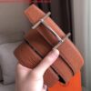 Replica Hermes H d'Ancre Reversible Belt In Blue/White Epsom Leather