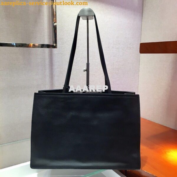 Replica Prada 20s Etiquette Leather Tote Bag 1bg122 Black 11