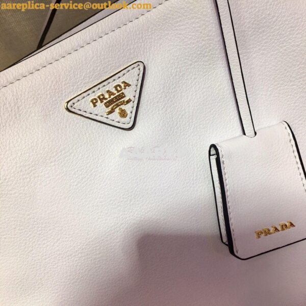 Replica Prada 20s Etiquette Leather Tote Bag 1bg122 White 4