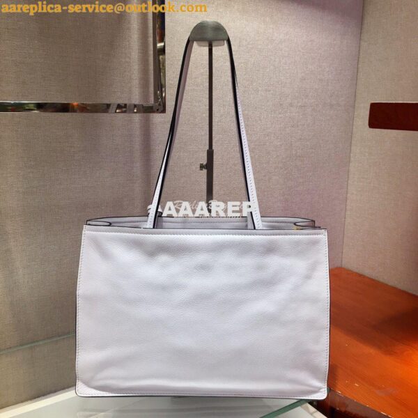 Replica Prada 20s Etiquette Leather Tote Bag 1bg122 White 10