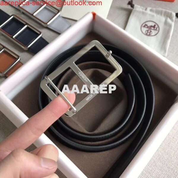 Replica Hermes Officier Belt Buckle & Black 38MM Strap 8