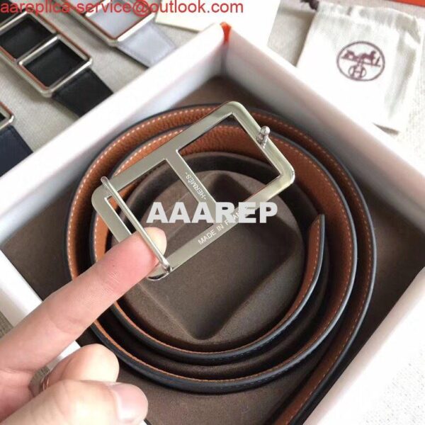 Replica Hermes Officier Belt Buckle & Brown 38MM Strap 8