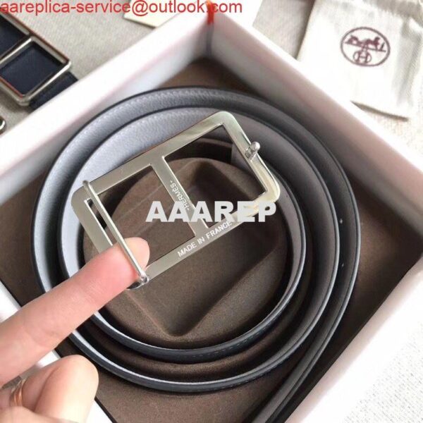 Replica Hermes Officier Belt Buckle & White 38MM Strap 7