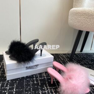 Replica Balenciaga Boudoir 70mm Sandal In Pink Feathers 787447