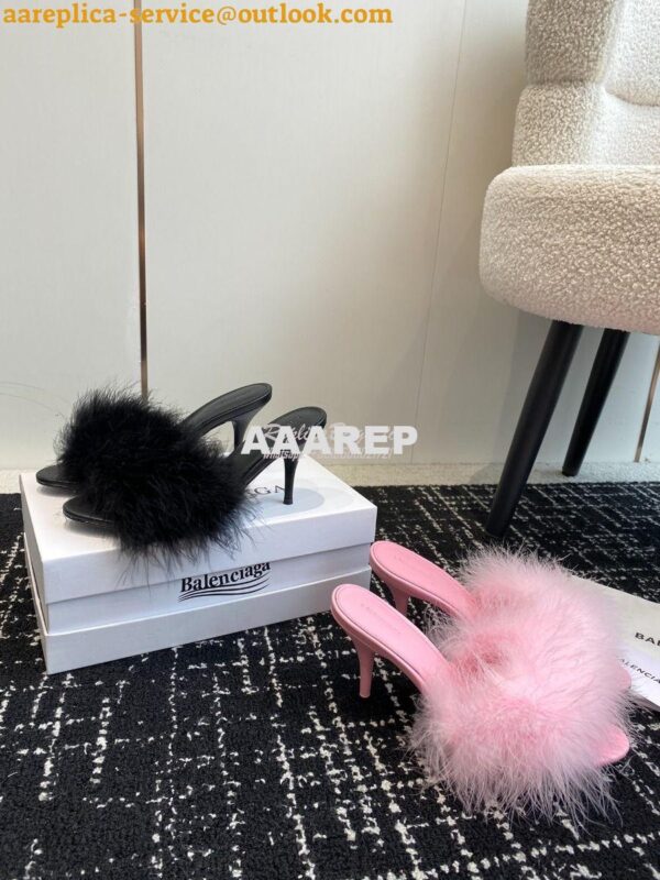 Replica Balenciaga Boudoir 70mm Sandal In Pink Feathers 787447 3