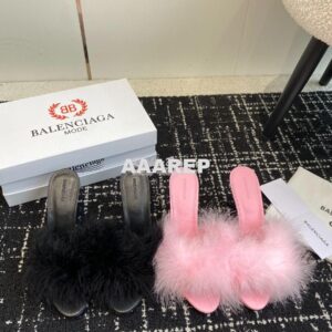 Replica Balenciaga Boudoir 70mm Sandal In Pink Feathers 787447 2